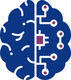 gráfico de un cerebro en color azul